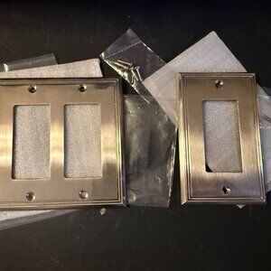 Brushed Satin Nickel Wall Switch Plate Outlet Covers Toggle Rocker GFI (002)